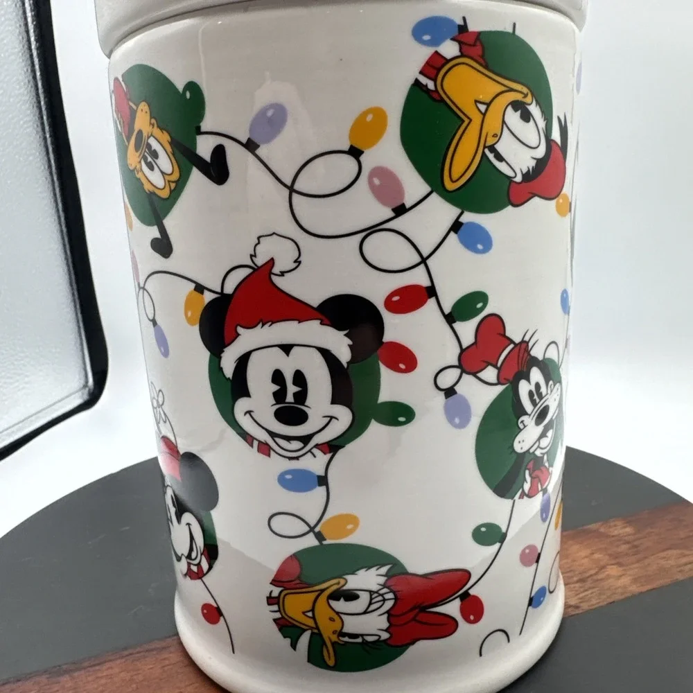 Disney Mickey Mouse & Friends Holiday Christmas Dog Treat Jar Canister New